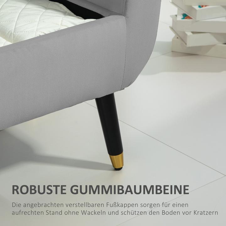 Image du produit Homcom Sitzbank Polyester, Schaumstoff Hellgrau (107 cm)