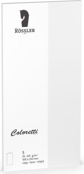 Produktbild Rössler Coloretti Karten DIN lang Weiss im 5er Pack zum Selbstgestalten (5 Stk.)
