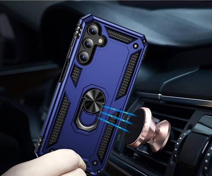 Actual product image Cover-Discount Galaxy A15 - Armor Case with kickstand blue (Samsung Galaxy A15)