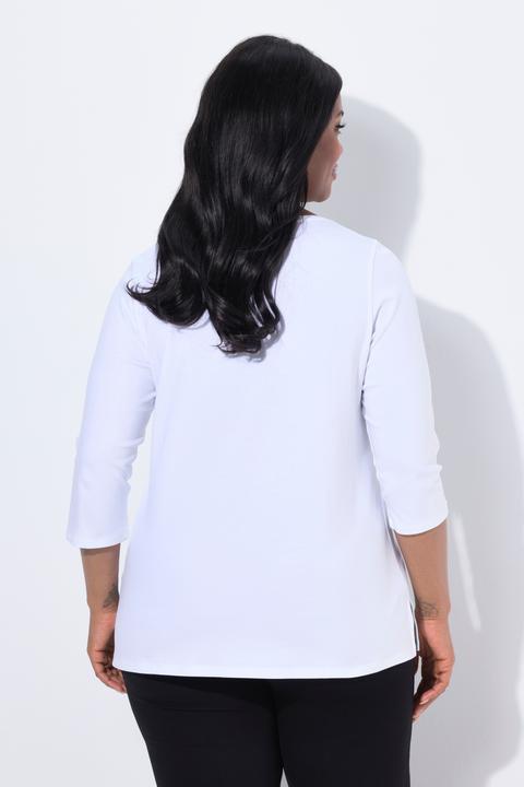 Actual product image Ulla Popken Rhinestone Detail Pima Cotton Tee (42, 44)