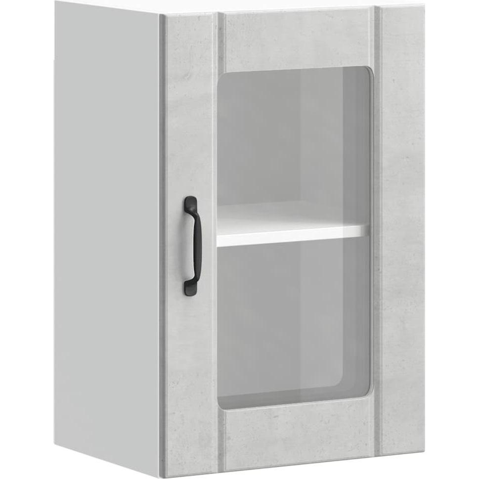 Thumbnail - VidaXL, Regal, Küchen-Hängeschrank mit Glastür Lucca Betongrau Wandschrank Küche (40 x 31 x 60 cm)