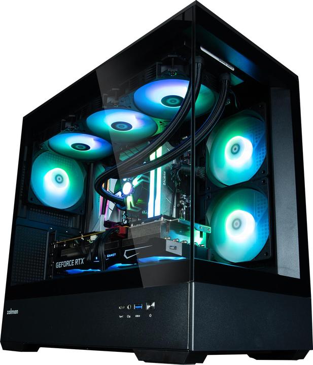 Produktbild Zalman GHE P30 micro-ATX Geh??use Tempered Glass Panoramic View - Schwarz/White (Mini-ATX)