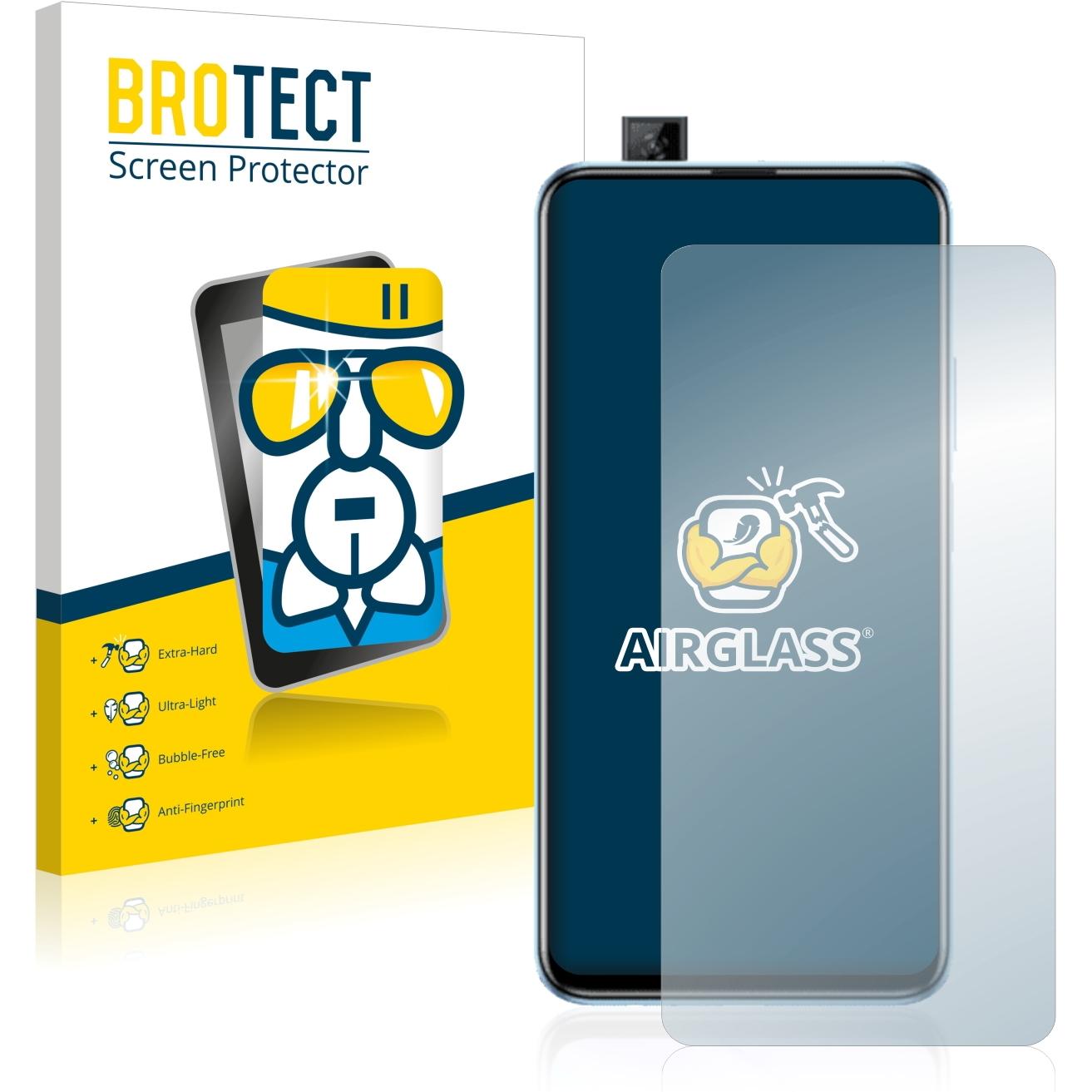 BROTECT AirGlass Panzerglasfolie (1 Stück, Huawei P Smart Pro (2019)), Smartphone Schutzfolie, Transparent