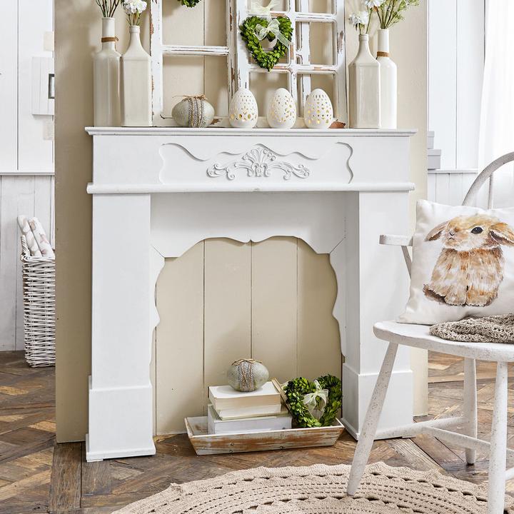 Actual product image Loberon Kaminkonsole Margaux antikweiss (102 x 21 x 97 cm)