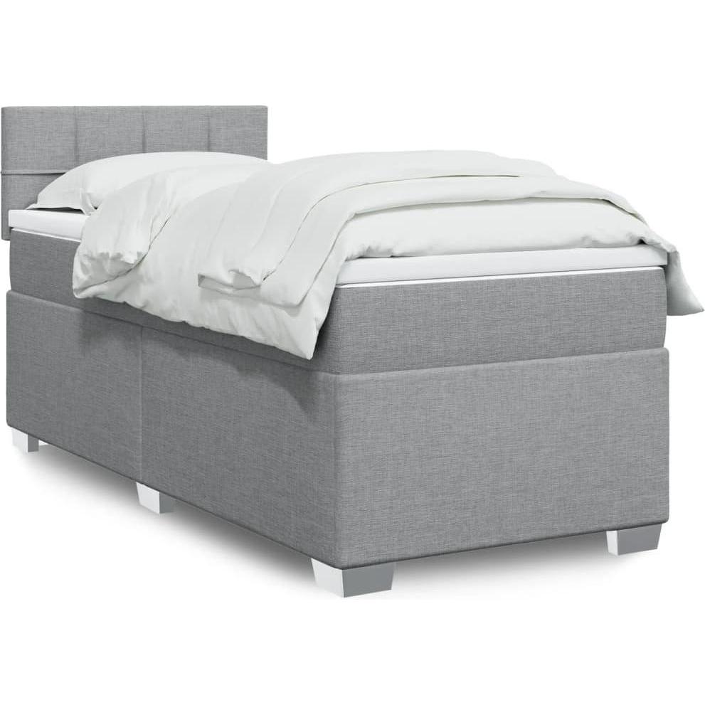 VidaXL, Bett, Bo x springbett mit Matratze 90 x 200 cm Stoff (90 x 200 cm)
