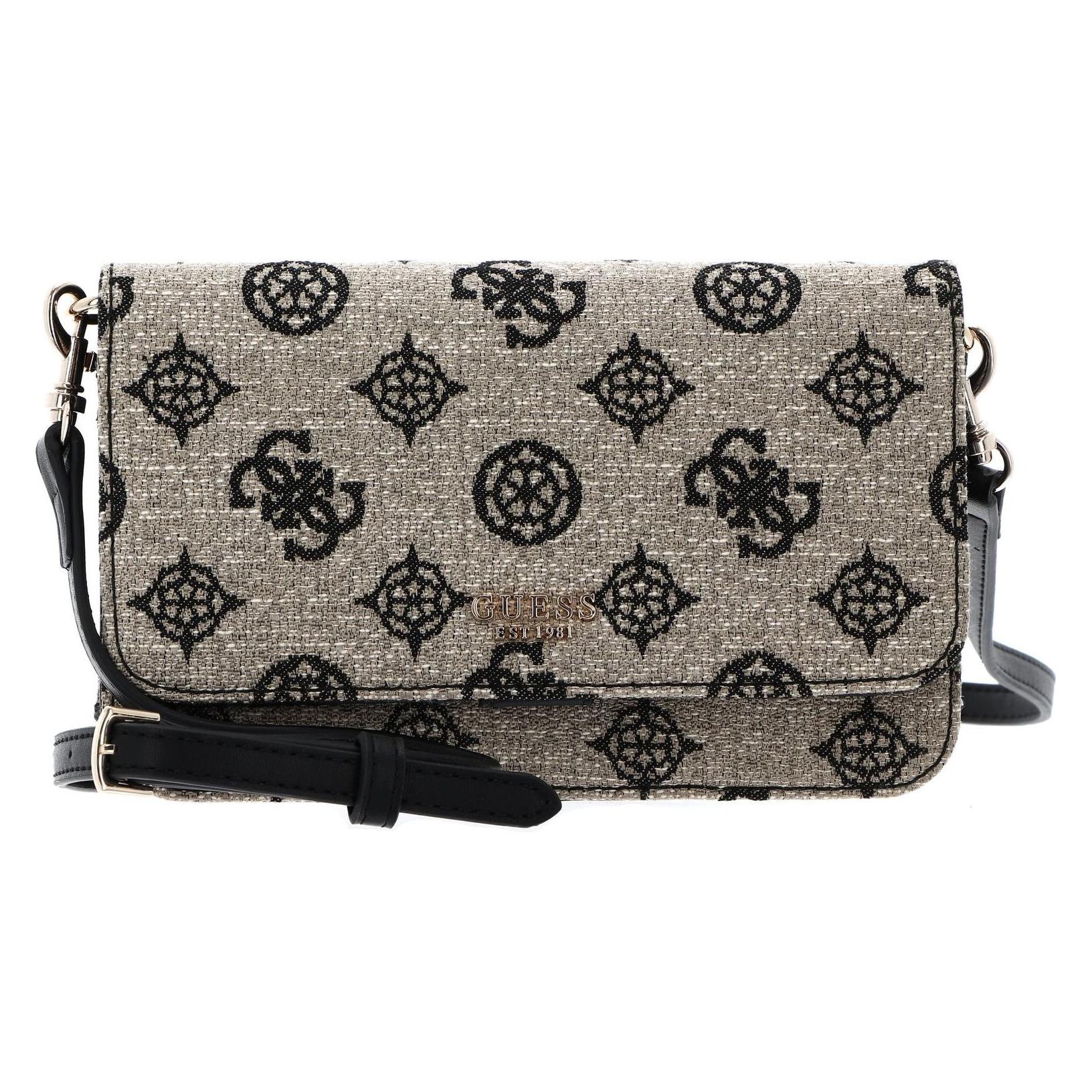 Guess, Damen, Handtasche, Loralee Xbody Flap Organizer, Beige, Schwarz