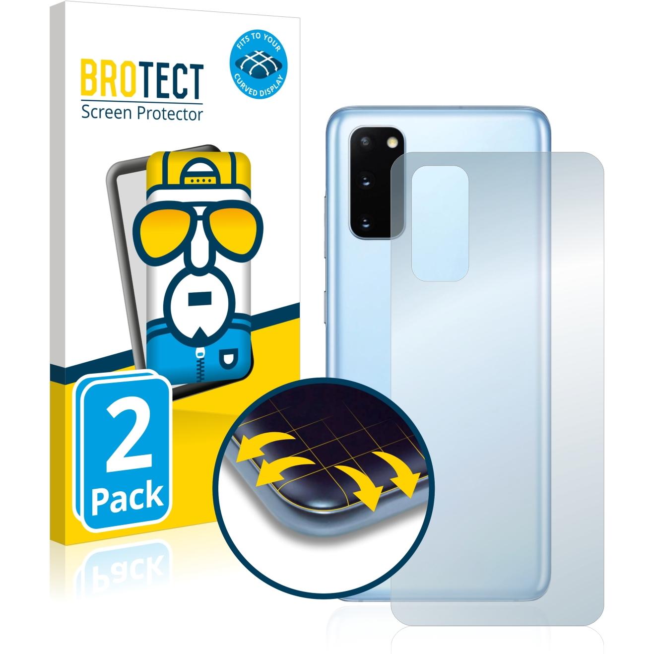 BROTECT Full-Cover Displayschutz (2 Stück, Samsung Galaxy S20 5G), Smartphone Schutzfolie, Transparent