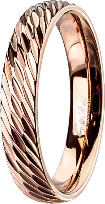 Immagine prodotto Star Piercing Anello in oro rosa con tagli diagonali (57, Acciaio)