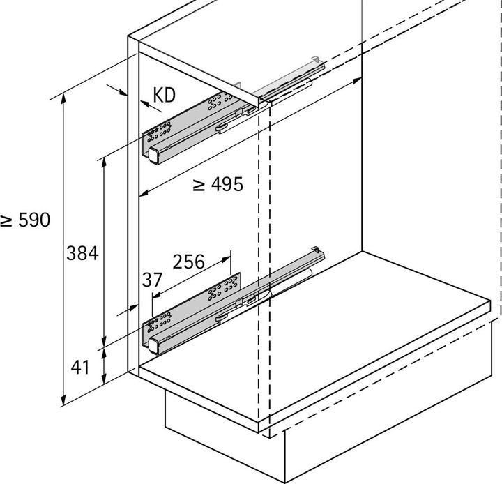 Actual product image Hettich Front pull-out 90° Cargo IQ plus 150 silver