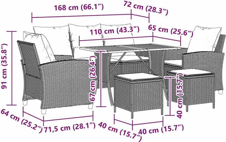 Produktbild vidaXL Garten Sofagarnitur