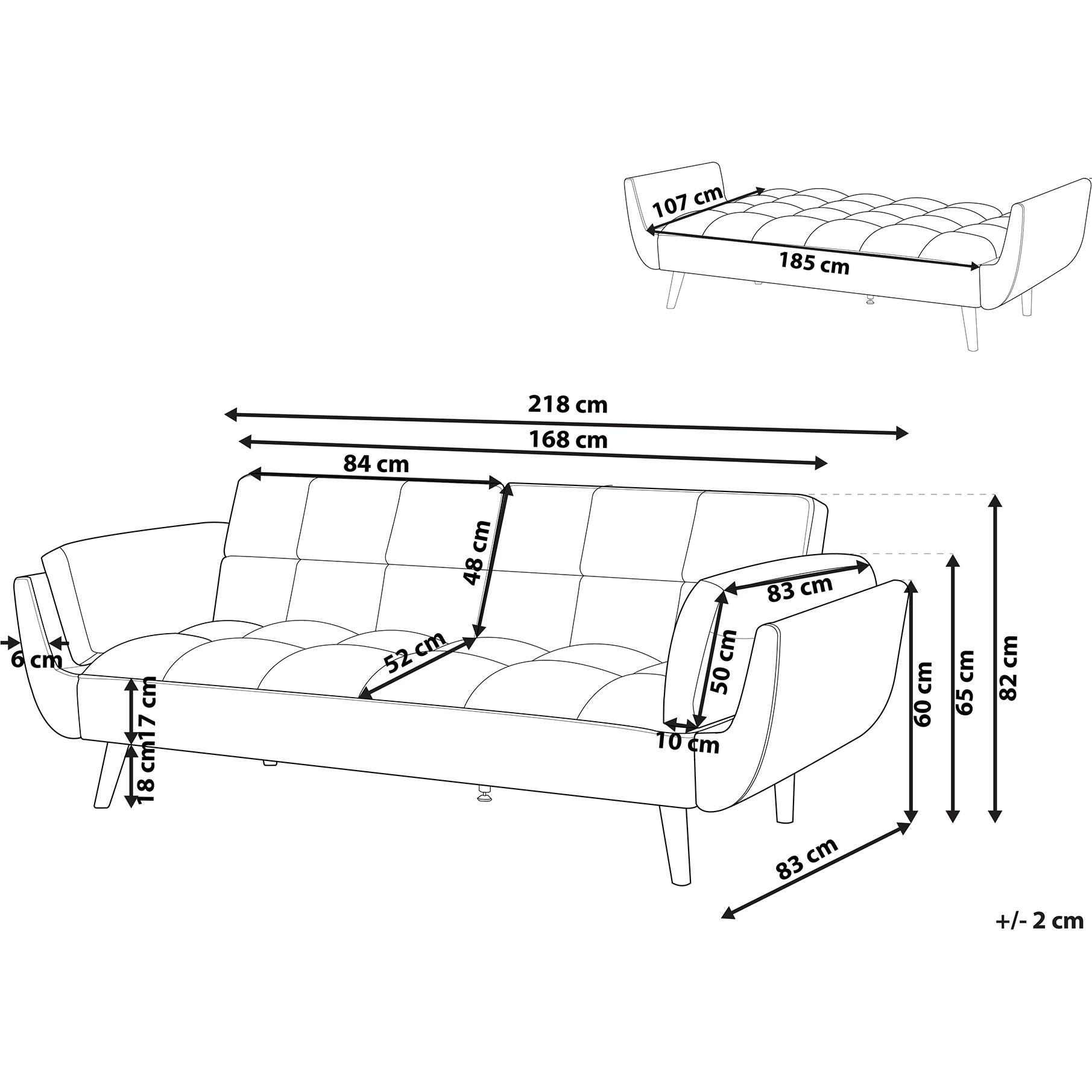Thumbnail - Beliani, Sofa, Asby (3-Sitzer)