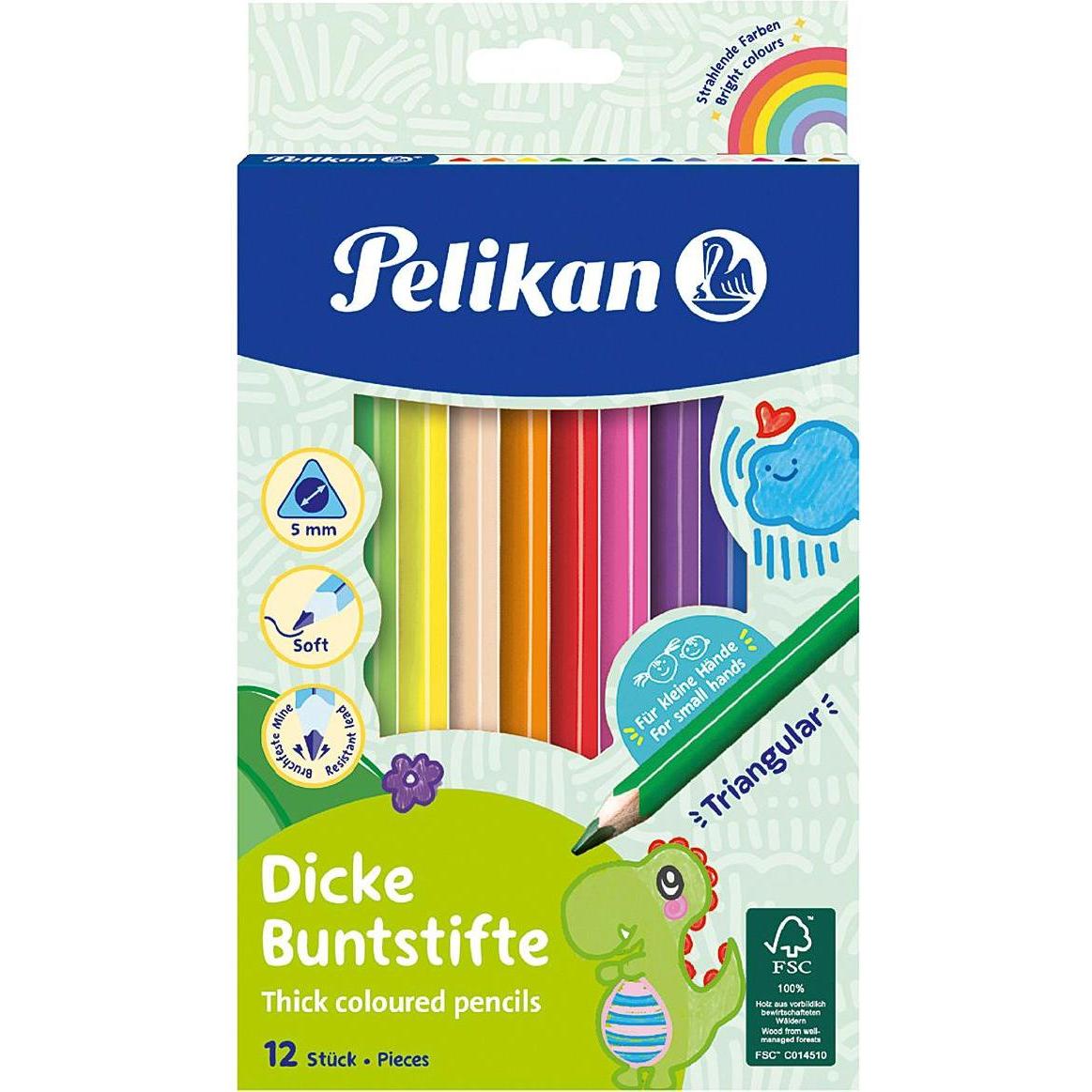 Thumbnail - 10x Pelikan, Malstifte, Buntstifte (Mehrfarbig, 12 x)