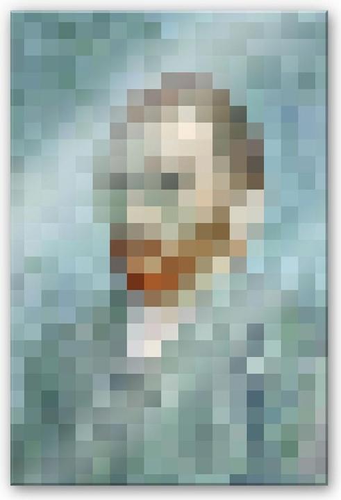 Produktbild Trenddeko Pixelart - van Gogh - Selbstbildnis 1889 (100 x 150 cm)