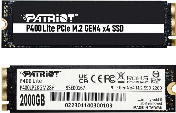 Actual product image Patriot P400 Lite (2000 GB, M.2 2280)