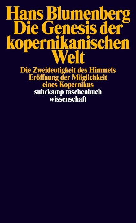 Produktbild Die Genesis der kopernikanischen Welt 1-3 (Deutsch, Hans Blumenberg, 1989)