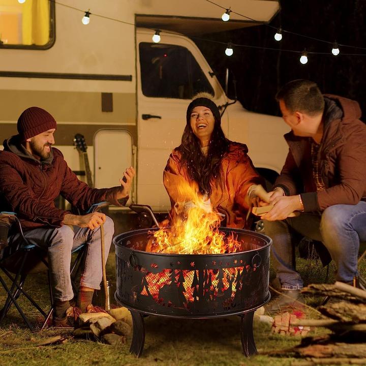 Actual product image TLgreen Feuerschale mit Funkenschutz & Elchmuster