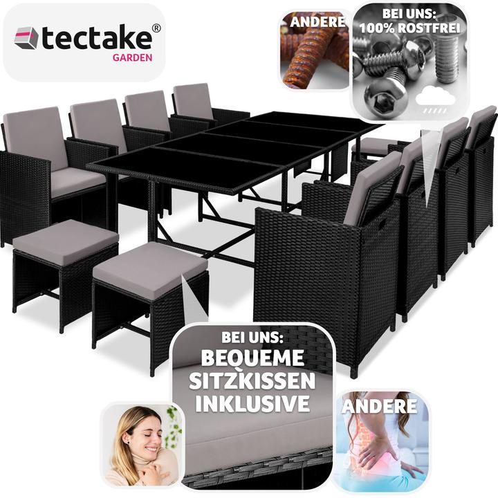 Immagine prodotto tectake Set da giardino in rattan Palma, 8+4+1