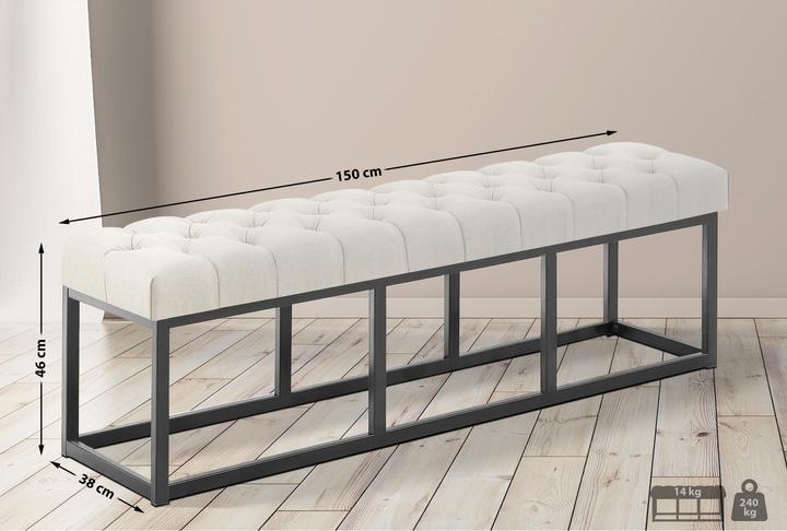 Actual product image Swisshandel24 Bench Amun fabric B150, cream (150 cm)