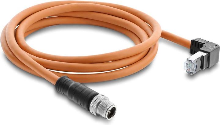 Produktbild Delock M12 Kabel X-kodiert 8 Pin Stecker gerade zu RJ45 Stec (S/FTP, 2 m)