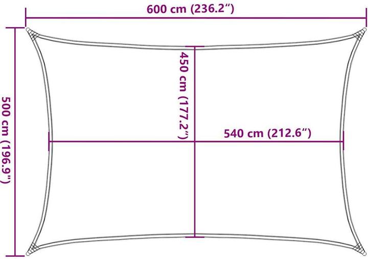 Produktbild vidaXL Sonnensegel 160 g/m² Rechteckig HDPE (5 x 6 m)