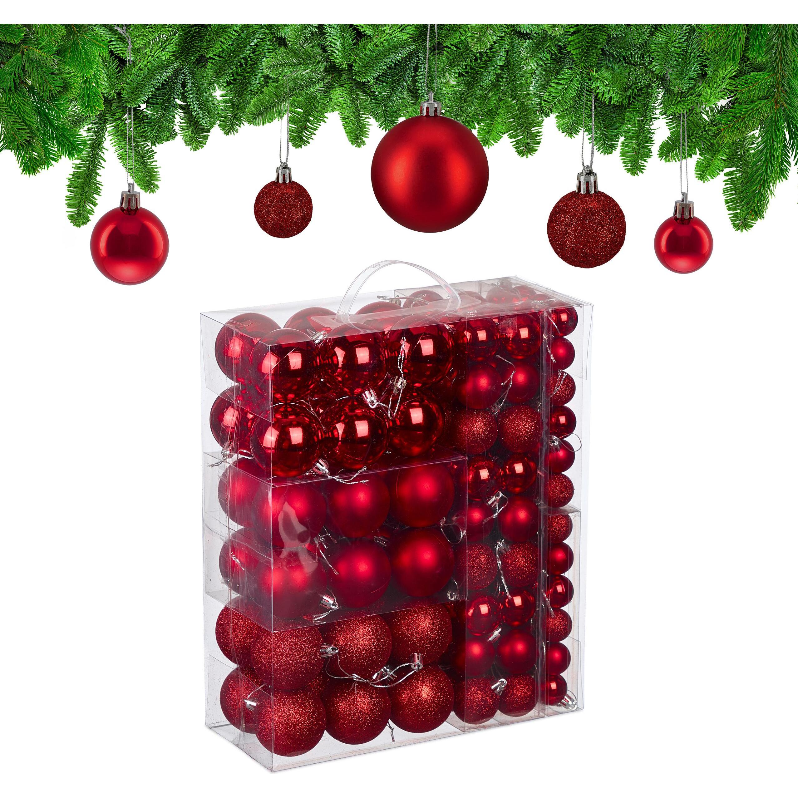 Relaxdays, Decorazioni per albero di Natale, Weihnachtskugeln 138er Set (138 -parte)