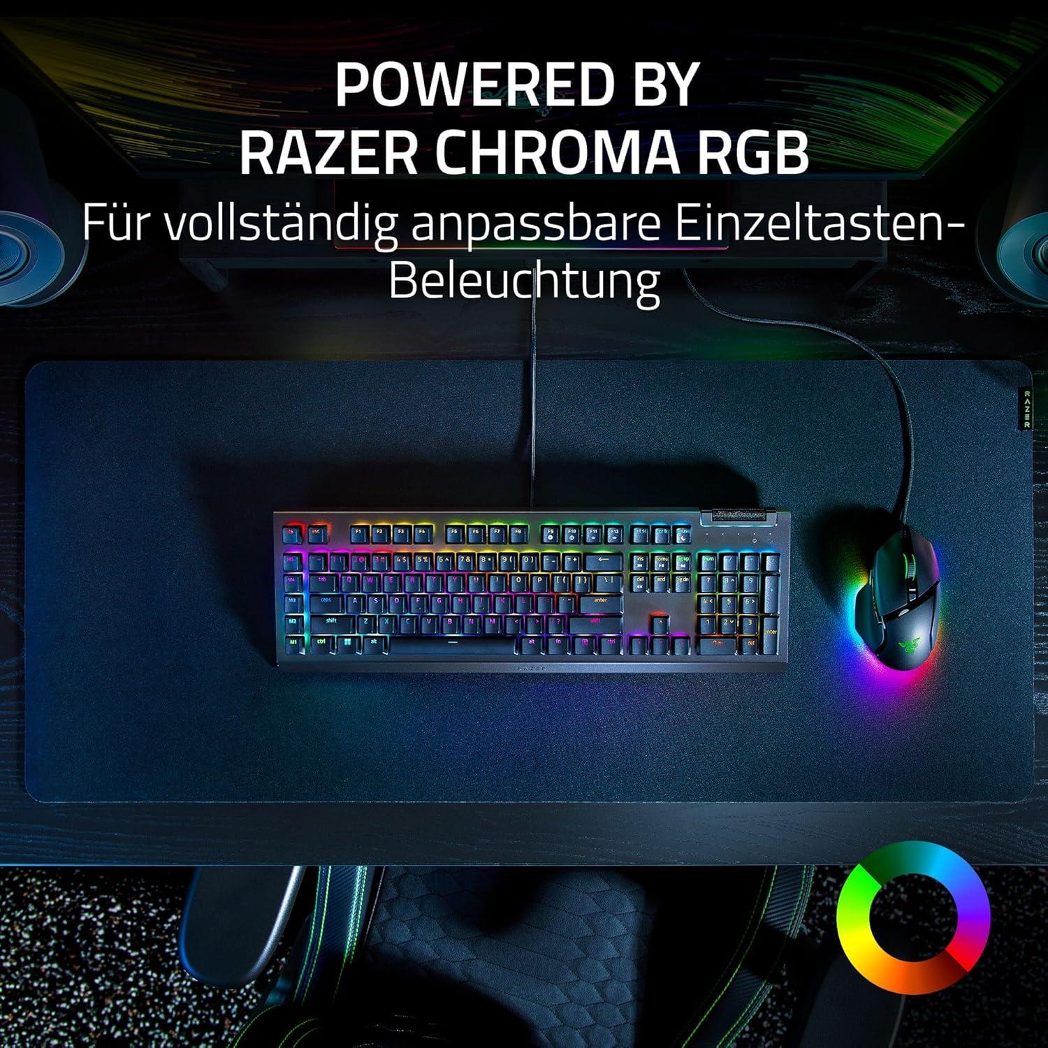 Razer Blackwidow V4 X (Deutschland, Kabelgebunden), Tastatur, Schwarz