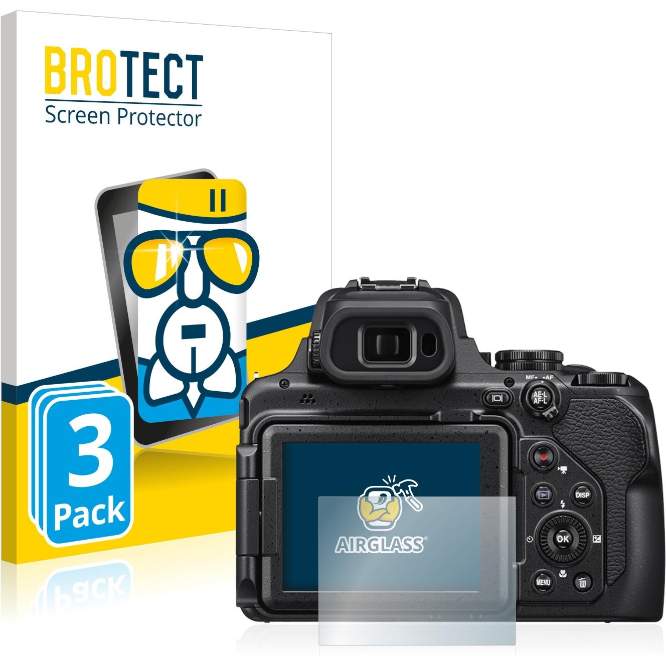 BROTECT AirGlass Panzerglasfolie (Displayschutz, Coolpix P1000), Kameraschutz