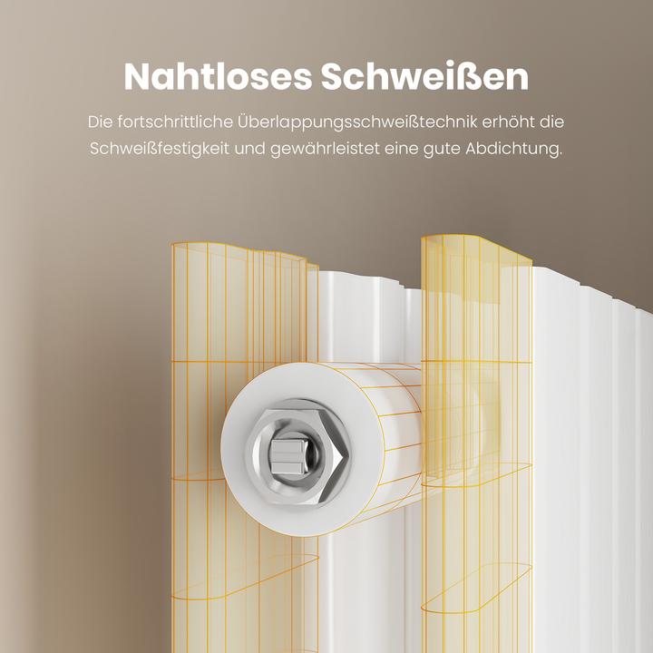 Produktbild Emke Heizkörper, Flachheizkörper mit Zentralanschluss, Weiss 63x61cm 826W Doppellagig (826 W)