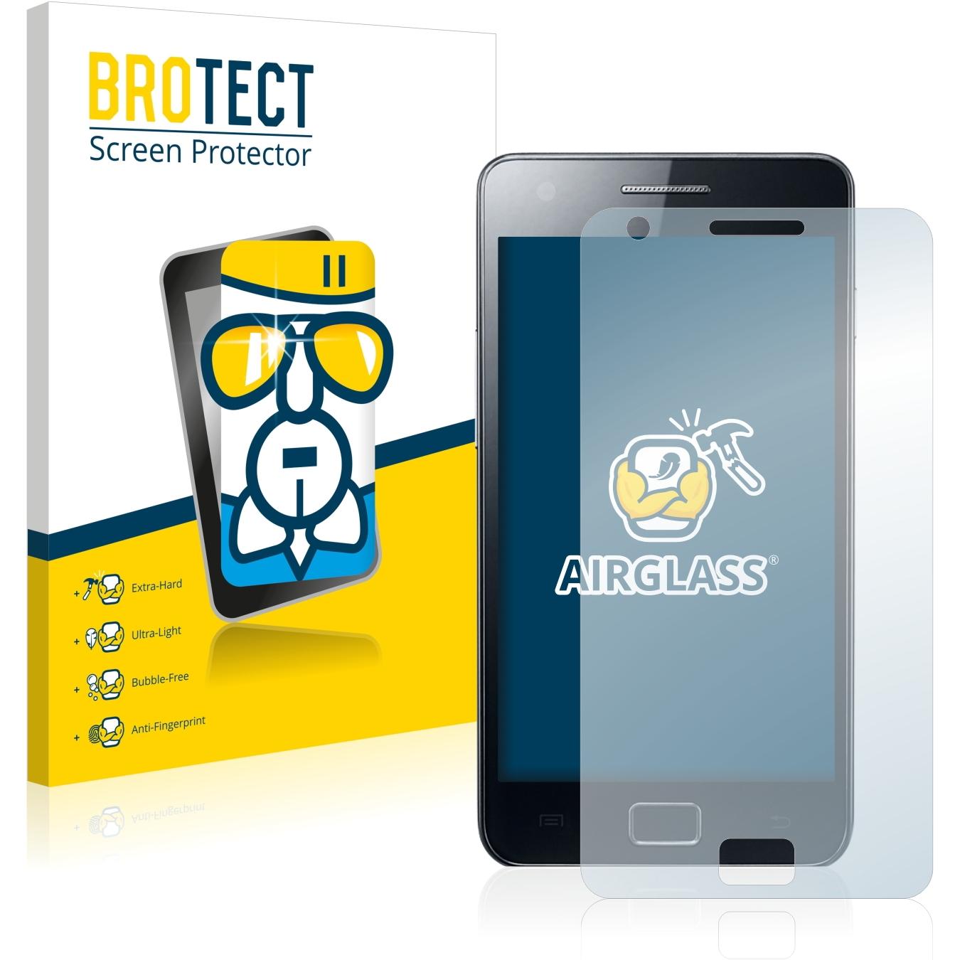 BROTECT AirGlass Premium (1 Stück, Samsung Galaxy S2 I9100), Smartphone Schutzfolie, Transparent