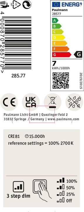 Energy Label Paulmann Reflector (GU10, 460 lm, 1 x)