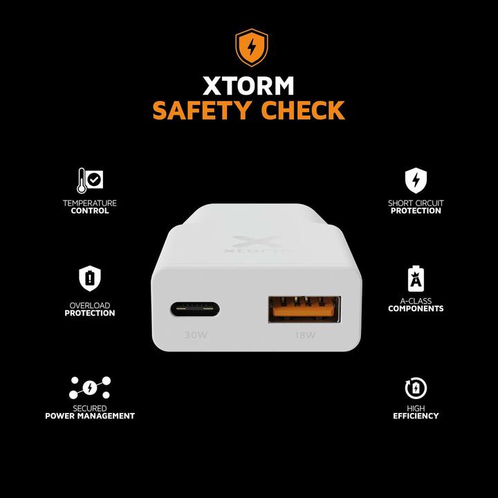 Image du produit Xtorm 1x USB-C, 1x USB-A 18W Go2 SlimLine (33 W, 2 ports)