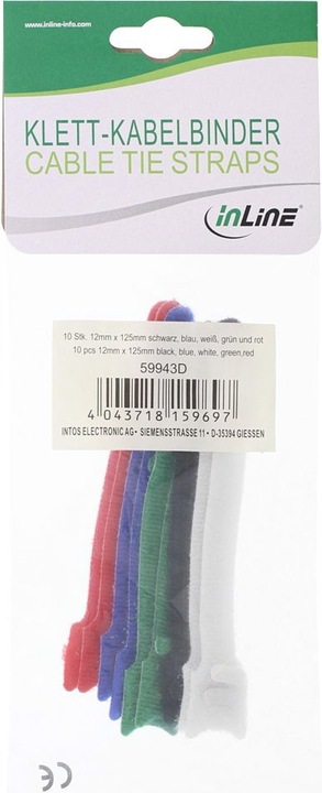 Actual product image InLine Cable tie Velcro fastener (Velcro cable ties, 125 mm, 10 pcs.)