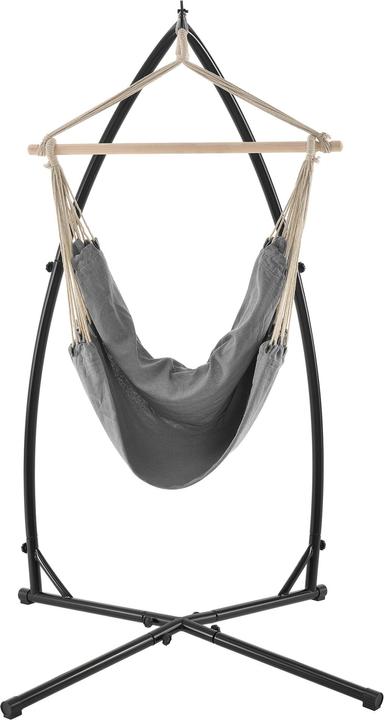 Produktbild Casa.Pro XXL Hängesessel Diseröd mit Gestell 110x205 cm Grau (130 kg)
