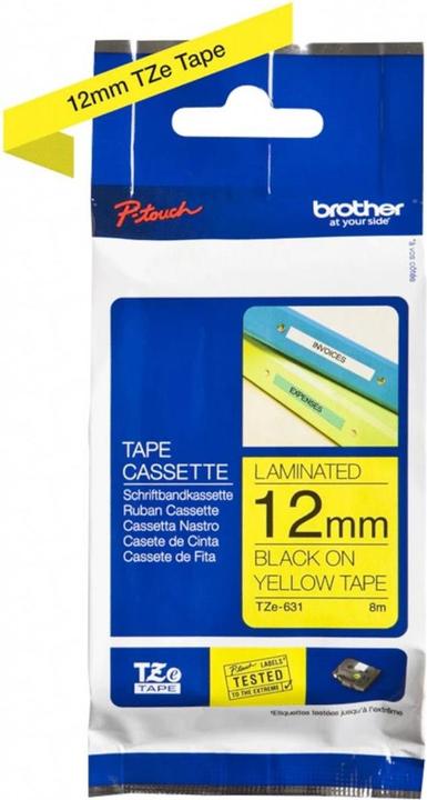 Actual product image Brother TZE-631S LAMINATED TAPE 12 MM (1.20 cm, Yellow)
