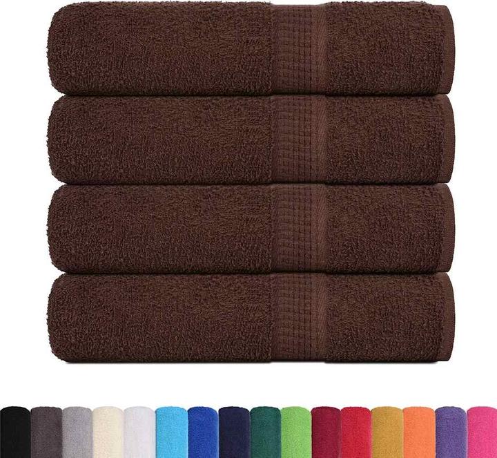 Actual product image vidaXL Towels 4 pcs. Brown 50x100 cm 360 g/m² 100% cotton Bath towel (50 x 100 cm)