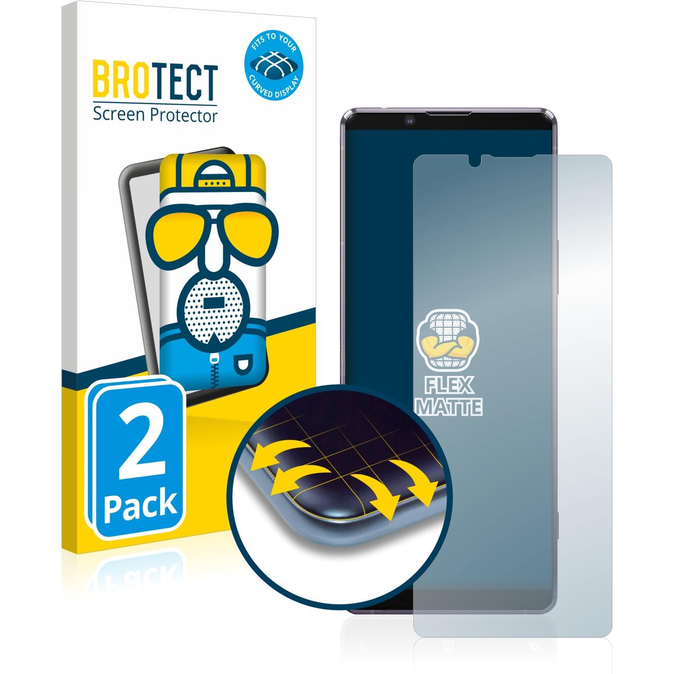 Thumbnail - BROTECT Full-Cover Displayschutz Matt (2 Stück, Sony Xperia 1 II), Smartphone Schutzfolie, Grau