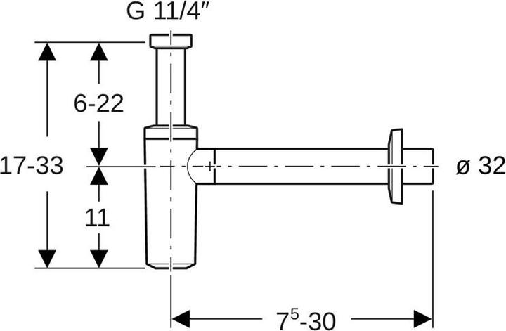 Actual product image Geberit Siphon for the washbasin (Bottle siphon)