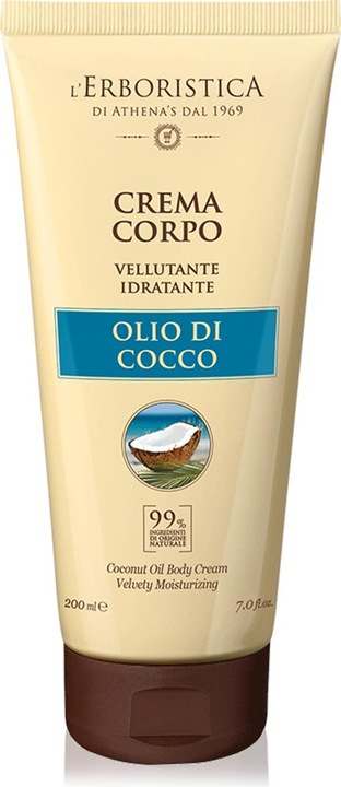 L'Erboristica di Athena's ERBORISTICA Crema Corpo al Cocco 200ml (Crema corpo, 200 ml)