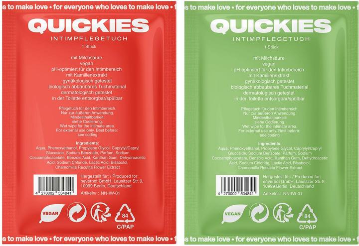Produktbild NeverNot Quickies (Intimtücher, 60 g)