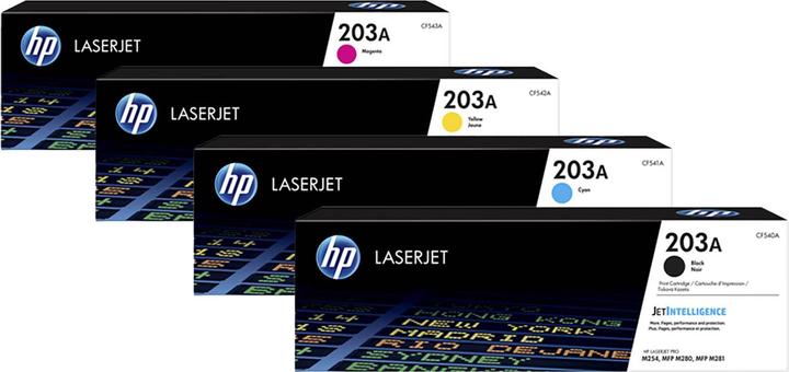 Image du produit HP Original CF540A / 203A SET Set avec les quatre couleurs (C, CF, M, Y)