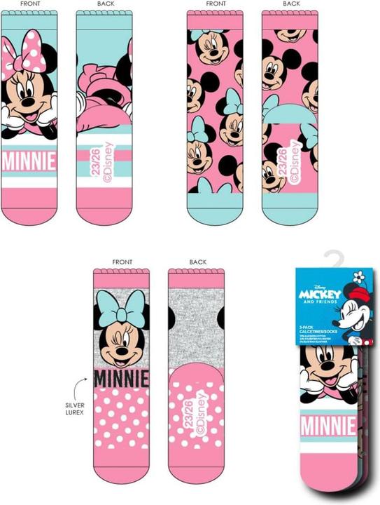 Produktbild Disney Socken Pack 3 Stück Minnie (3er Pack, 31, 34)