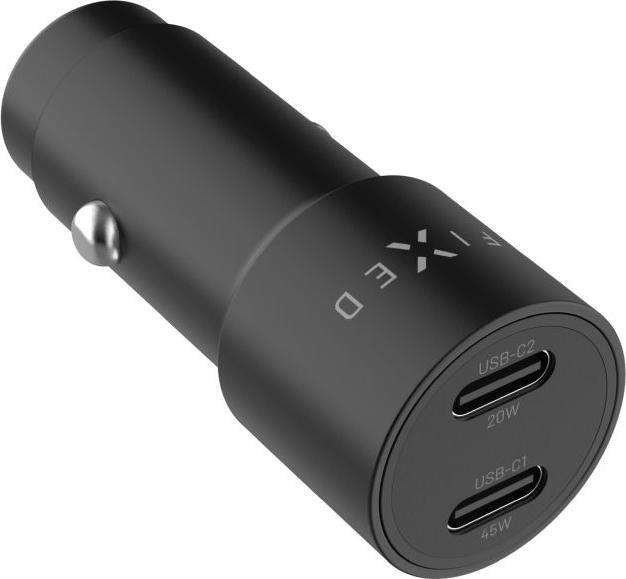 Fixed Autoladegerät mit 2xUSB-C-Ausgang, PD 3.0-Unterstützung, 65W, schwarz