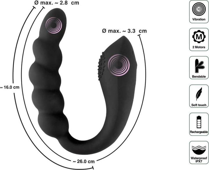Actual product image Black Velvets Bendable dual stimulator