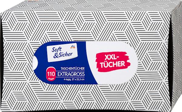 Produktbild dm Soft&Sicher Taschentücher Box mit extra grossen Taschentüchern