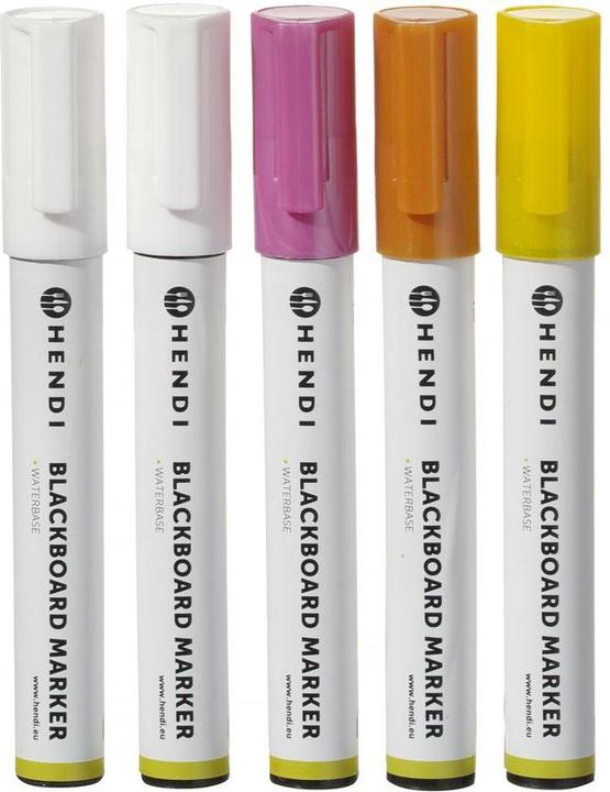 Image du produit Hendi Marqueur craie 6 mm 2x blanc (2x blanc, 1x jaune, 1x bronze, 1x rose, 6 mm, 1 x)