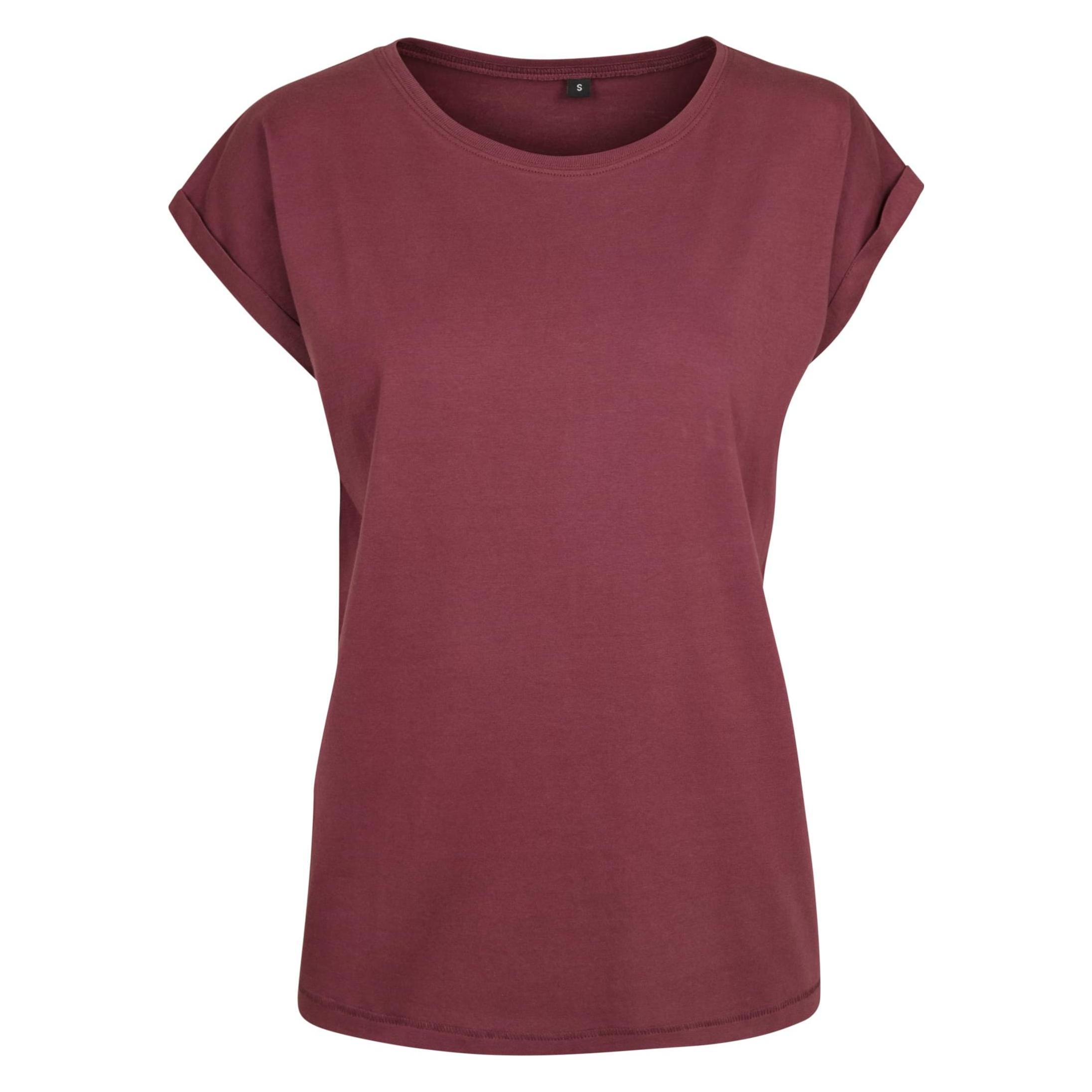 Build Your Brand, Damen, Shirts, Ladies' Extended Shoulder Tee, Rot, (5XL)