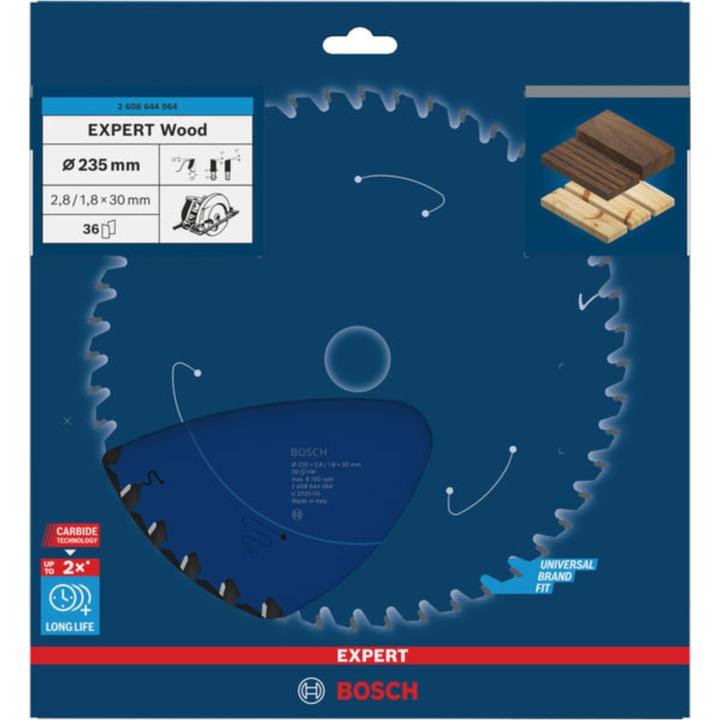 Produktbild Bosch Professional Zubehör Kreissägeblatt Expert for Wood, 235 x 30 x 2,8 mm, 36
