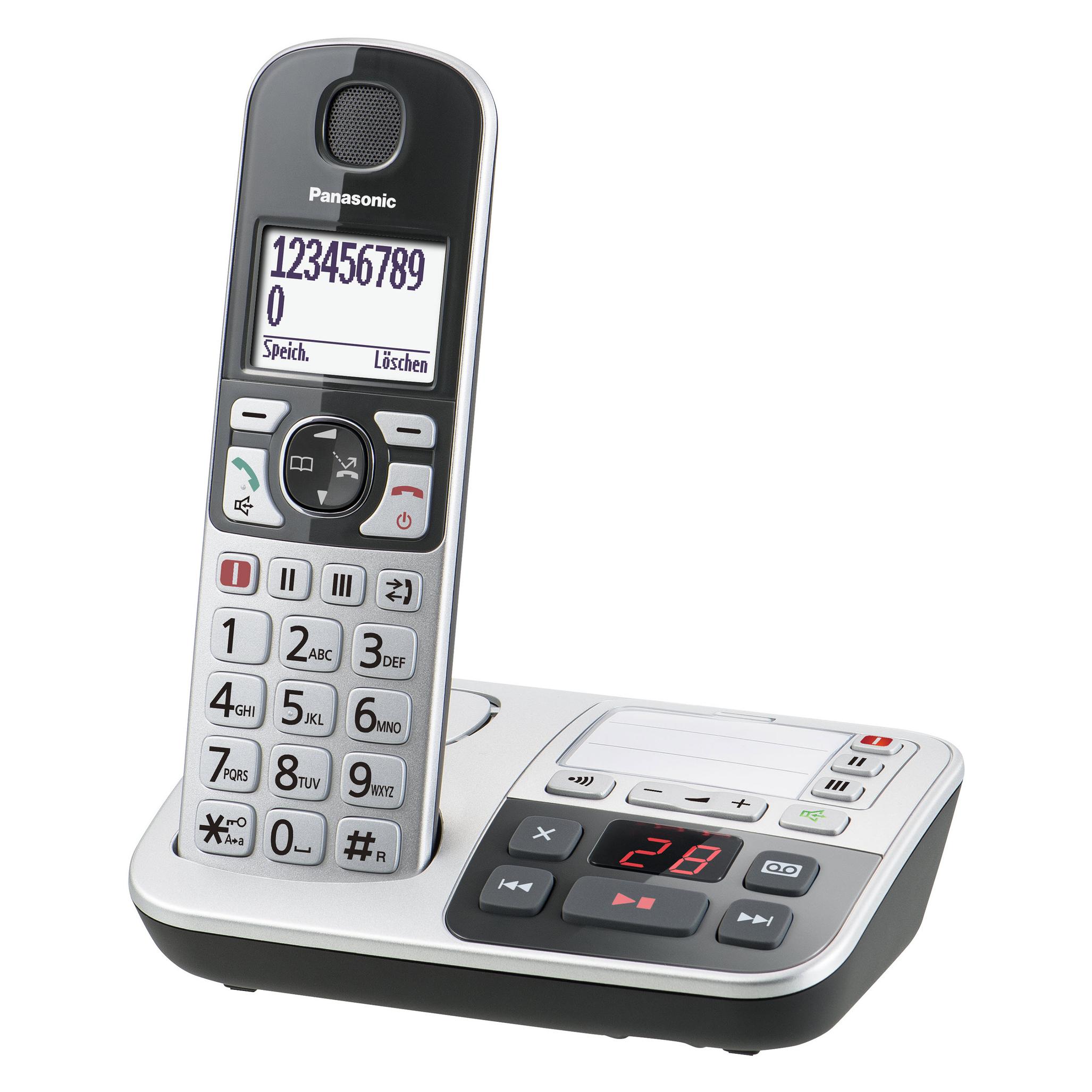 Panasonic KX-TGE520GS, Telefon, Schwarz, Silber
