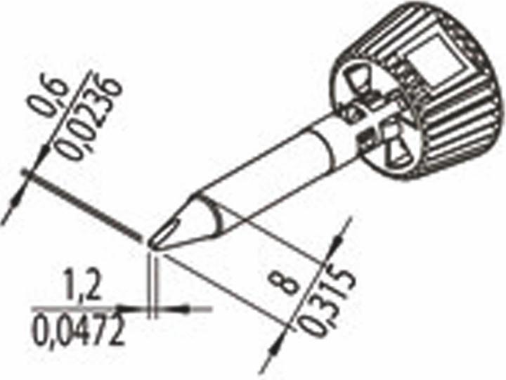 Actual product image 0142CDLF12/SB Soldering tip Tip size 1.20 mm Contents 1 pc. (Soldering tip)
