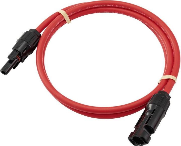 Tru Components PV-Solar-Verlängerungskabel, Stecker auf Buchse, Rot, 1 m TC-13805732 Rot TRU C